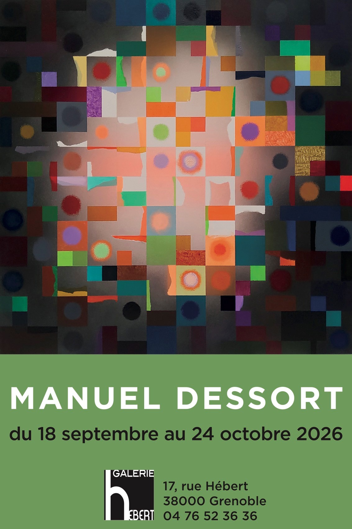 Affiche de l’exposition en cours à la Galerie Hébert
